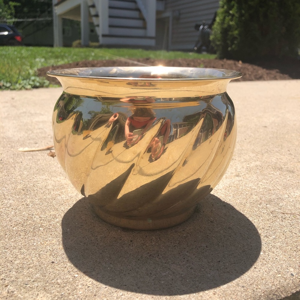 Vintage Solid Brass Planter